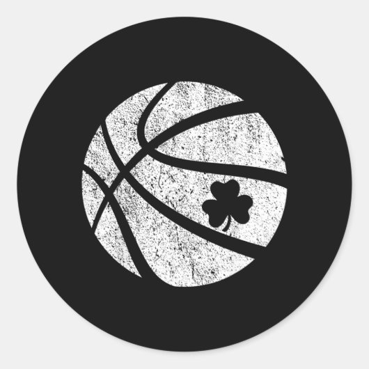 Basbal Shamrock Lucky Clover Ierse St Patricks Ronde Sticker (Voorkant)
