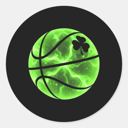 Basbal Shamrock Lucky Clover Ierse St Patricks Ronde Sticker (Voorkant)