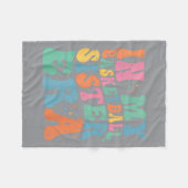 Basbal Zus Vibes Basbal Groovy Retro Fleece Deken (Voorkant (Horizontaal))