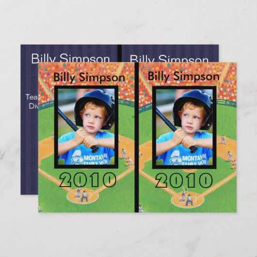 Basball-kaarten personaliseren briefkaart (Voorkant / Achterkant)