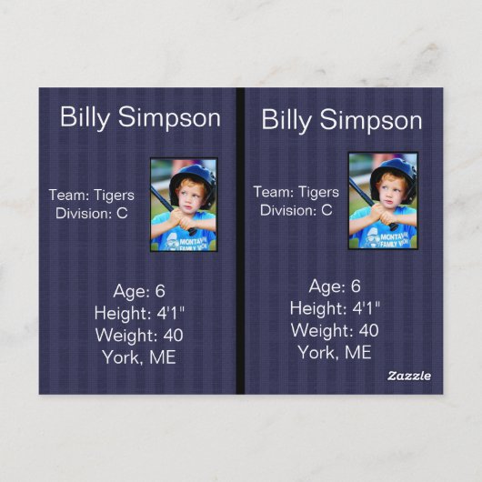 Basball-kaarten personaliseren briefkaart (Achterkant)