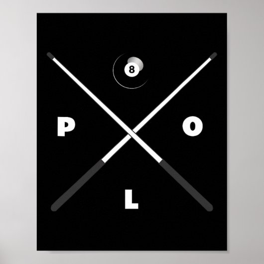 Basbo Mannen Uni-kinder Clic Fit Zwarte biljart Po Poster (Voorkant)