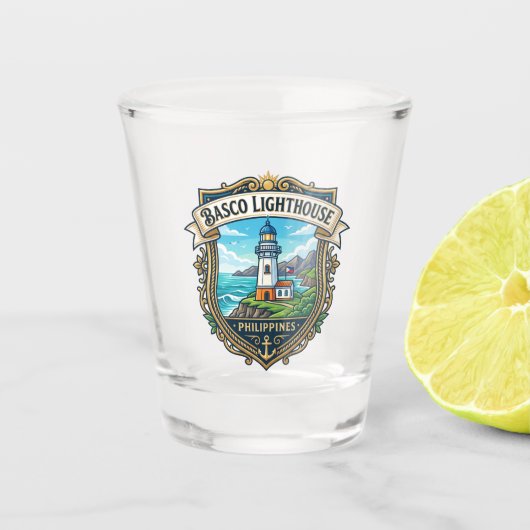 Basco-vuurtoren Filipijnen Shot Glas (Voorkant)