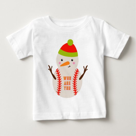 Base Ball Snowman Kinder T-shirt Uniek (Voorkant)
