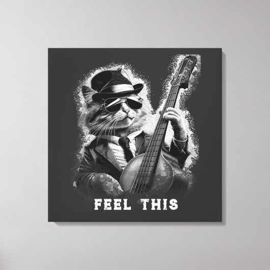 *~* Base Guitar CAT AP91 Uitgerekt Canvas Print (Voorkant)