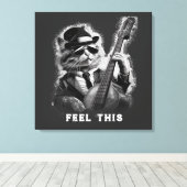 *~* Base Guitar CAT AP91 Uitgerekt Canvas Print (Insitu (Houten vloer))
