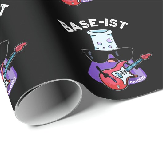 Base-ist Funny Chemistry Pun Dark BG Cadeaupapier (Rol Hoek)