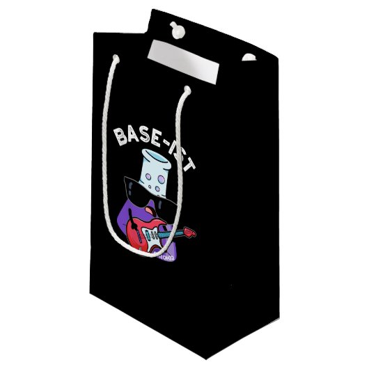 Base-ist Funny Chemistry Pun Dark BG Klein Cadeauzakje (Voorkant Gekanteld)