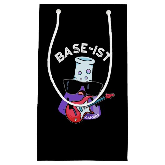 Base-ist Funny Chemistry Pun Dark BG Klein Cadeauzakje (Voorkant)