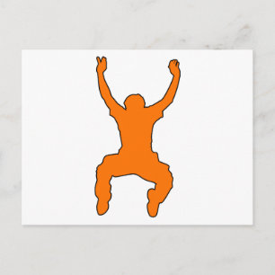 BASE Jumper Silhouette Free Falling Jump Briefkaart