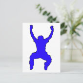 BASE Jumper Silhouette Free Falling Jump Briefkaart (Staand voorkant)