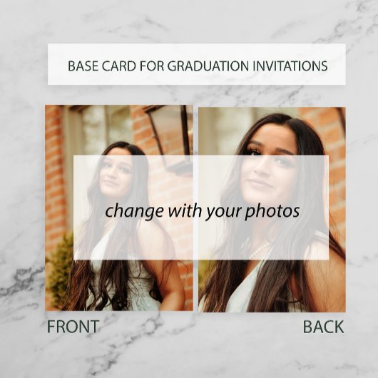 BASE PHOTO CARD voor vellum overlay aankondiging