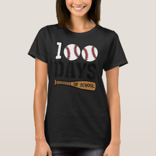 Baseball 100 dagen school Happy 100th Day Teache T-shirt
