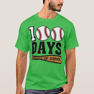 Baseball 100 dagen school Happy 100th Day Teache T-shirt