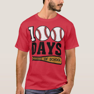 Baseball 100 dagen school Happy 100th Day Teache T-shirt