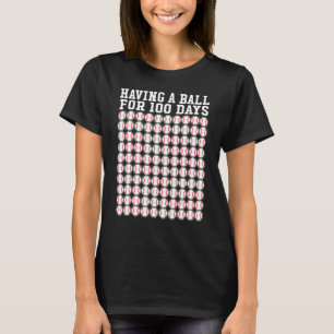 Baseball 100 dagen schoolleraar-jongen t-shirt