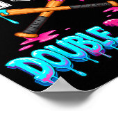 Baseball 10 Year Old Ice Cream Drip 10th Bday Doub Poster (Hoek)