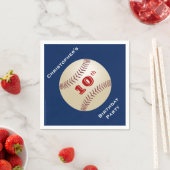 Baseball 10th Birthday Party met Name Paper Servetten (Insitu)