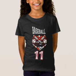 Baseball 11 Logo – Gekruiste Slaghouten en Basebal T-shirt