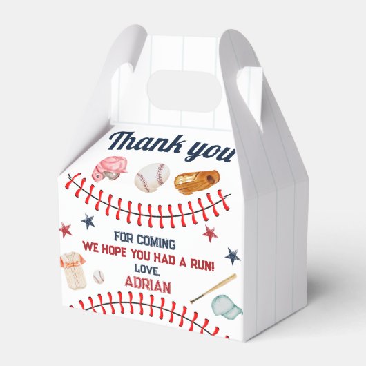 Baseball 1e verjaardag bedankdoosjes (Achterkant)