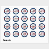 Baseball 1e verjaardag Favor Ronde Sticker (Vel)