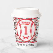 Baseball 1e verjaardag papieren bekers (Voorkant)