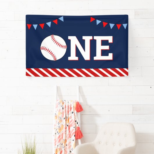 Baseball 1e verjaardag spandoek (Insitu)