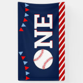 Baseball 1e verjaardag spandoek (Verticaal)