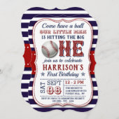 Baseball 1e verjaardag Uitnodigingen (Voorkant / Achterkant)