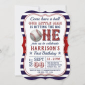 Baseball 1e verjaardag Uitnodigingen (Voorkant)