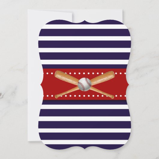 Baseball 1e verjaardag Uitnodigingen (Achterkant)