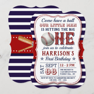 Baseball 1e verjaardag Uitnodigingen