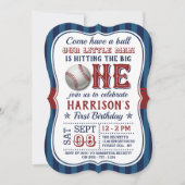 Baseball 1e verjaardag Uitnodigingen (Voorkant)