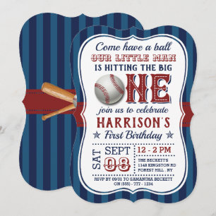 Baseball 1e verjaardag Uitnodigingen