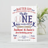 Baseball, 1e verjaardag voor Twins, eerste verjaar Kaart (Staand voorkant)