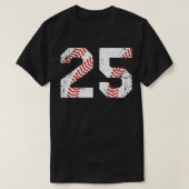  Baseball 25 Jersey Number T-shirt (Design voorkant)