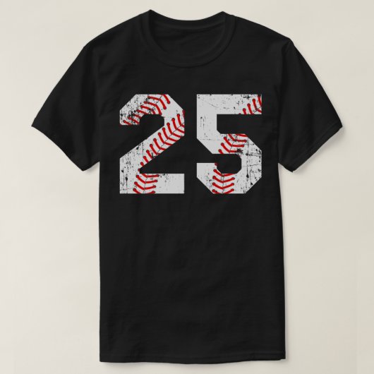  Baseball 25 Jersey Number T-shirt (Design voorkant)