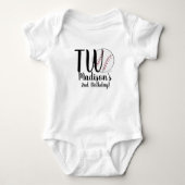 Baseball 2e verjaardag Shirten voor Baby Romper (Voorkant)
