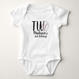 Baseball 2e verjaardag Shirten voor Baby Romper