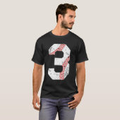 Baseball 3 Jersey nummer T-shirt (Voorkant volledig)