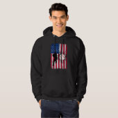 Baseball 4th Of July American Flag Patriotic Baseb Hoodie (Voorkant volledig)