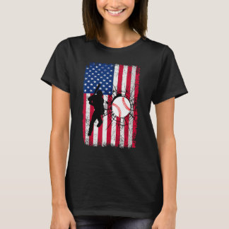 Baseball 4th Of July American Flag Patriotic Baseb T-shirt