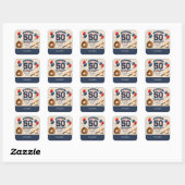 Baseball 50e verjaardag Dank je Vierkante Sticker (Vel)