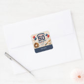 Baseball 50e verjaardag Dank je Vierkante Sticker (Envelop)
