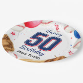 Baseball 50e verjaardag papieren bordje (Gekanteld)