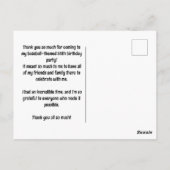 Baseball 50th Birthday Party bedankt Briefkaart (Achterkant)