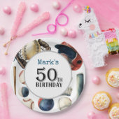 Baseball 50th Birthday Party Papieren Bordje (Feest)