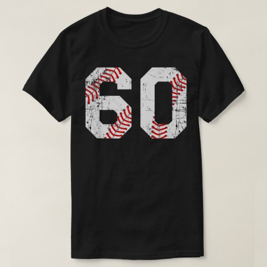  Baseball 60 Jersey Number T-shirt (Design voorkant)
