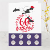 Baseball 60th Birthday met speler Kaart (Gele Bloem)