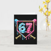 Baseball 67 Ice Cream Drip Funny Six Seven Meme Bo Kaart (Gele Bloem)